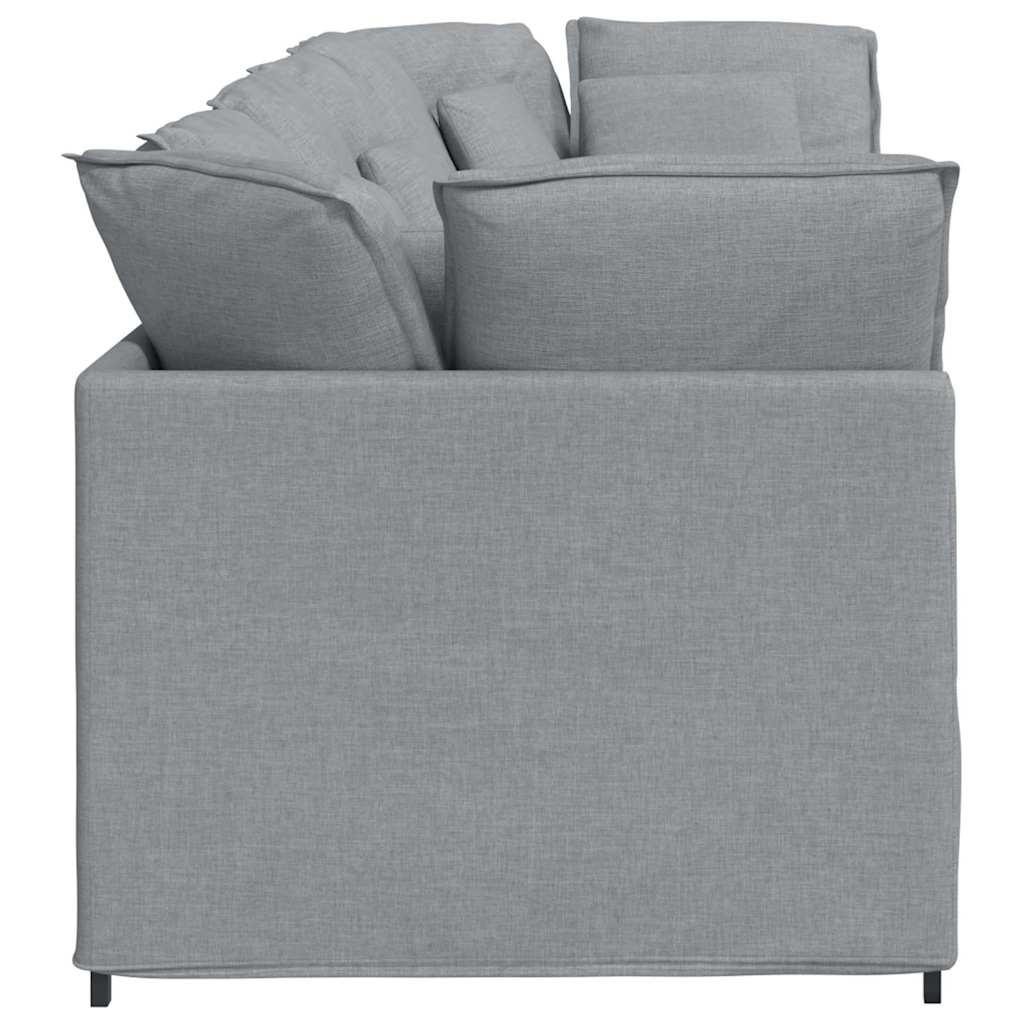 vidaXL Sofa modułowa z poduszkami Tkanina jasnoszara