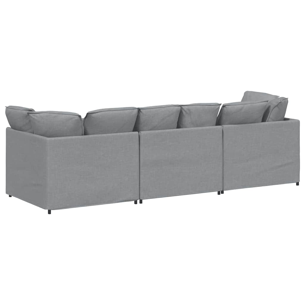 vidaXL Sofa modułowa z poduszkami Tkanina jasnoszara