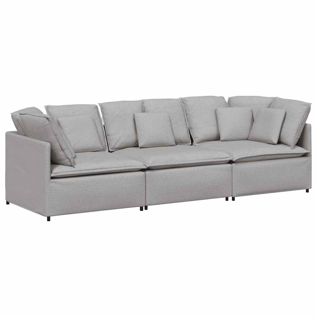 vidaXL Sofa modułowa z poduszkami Tkanina Cloud Grey