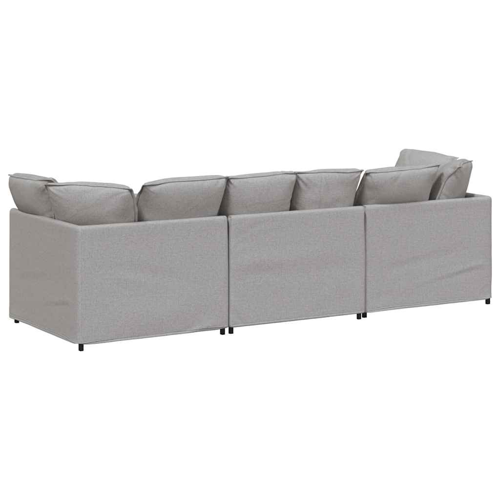 vidaXL Sofa modułowa z poduszkami Tkanina Cloud Grey