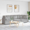 vidaXL Sofa modułowa z poduszkami Tkanina Cloud Grey