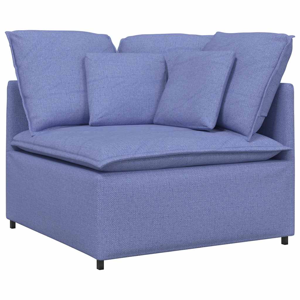vidaXL Sofa modułowa z poduszkami Tkanina Jeans Niebieski