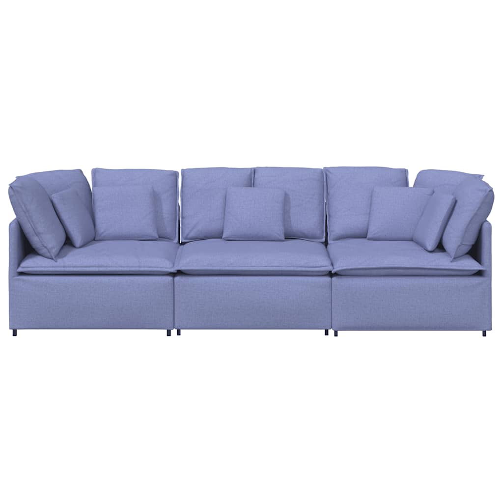 vidaXL Sofa modułowa z poduszkami Tkanina Jeans Niebieski