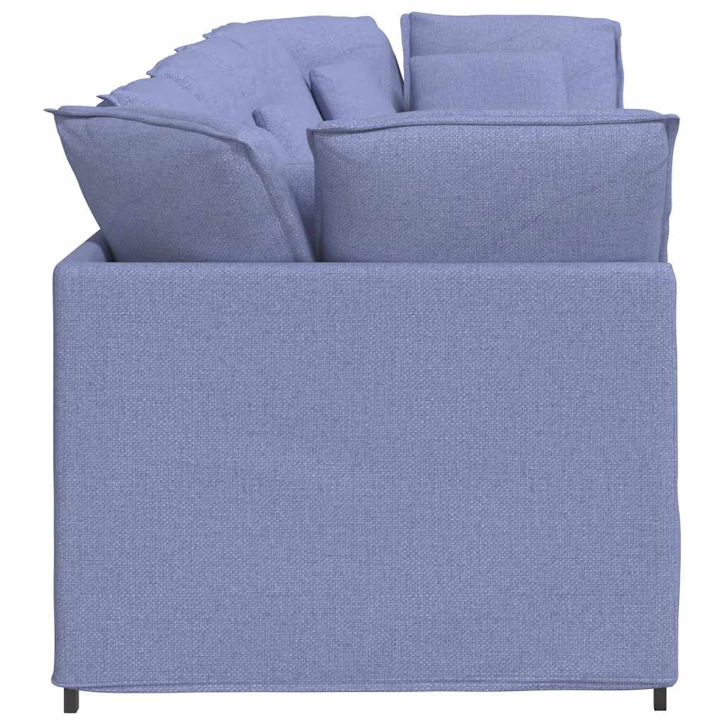 vidaXL Sofa modułowa z poduszkami Tkanina Jeans Niebieski