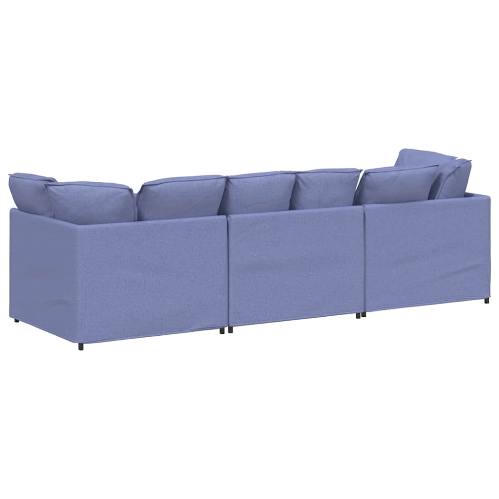 vidaXL Sofa modułowa z poduszkami Tkanina Jeans Niebieski