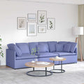 vidaXL Sofa modułowa z poduszkami Tkanina Jeans Niebieski