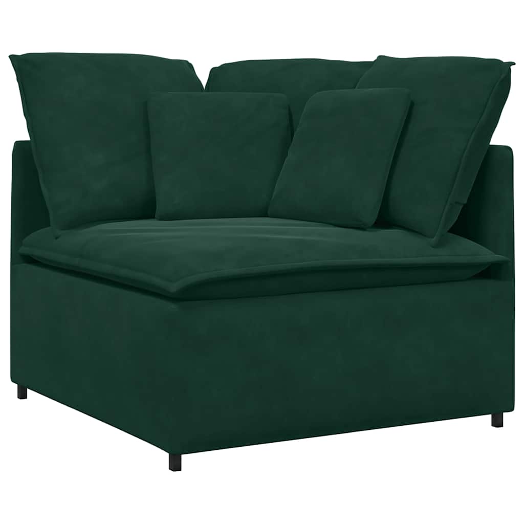 vidaXL Sofa modułowa z poduszkami aksamitna ciemnozielona