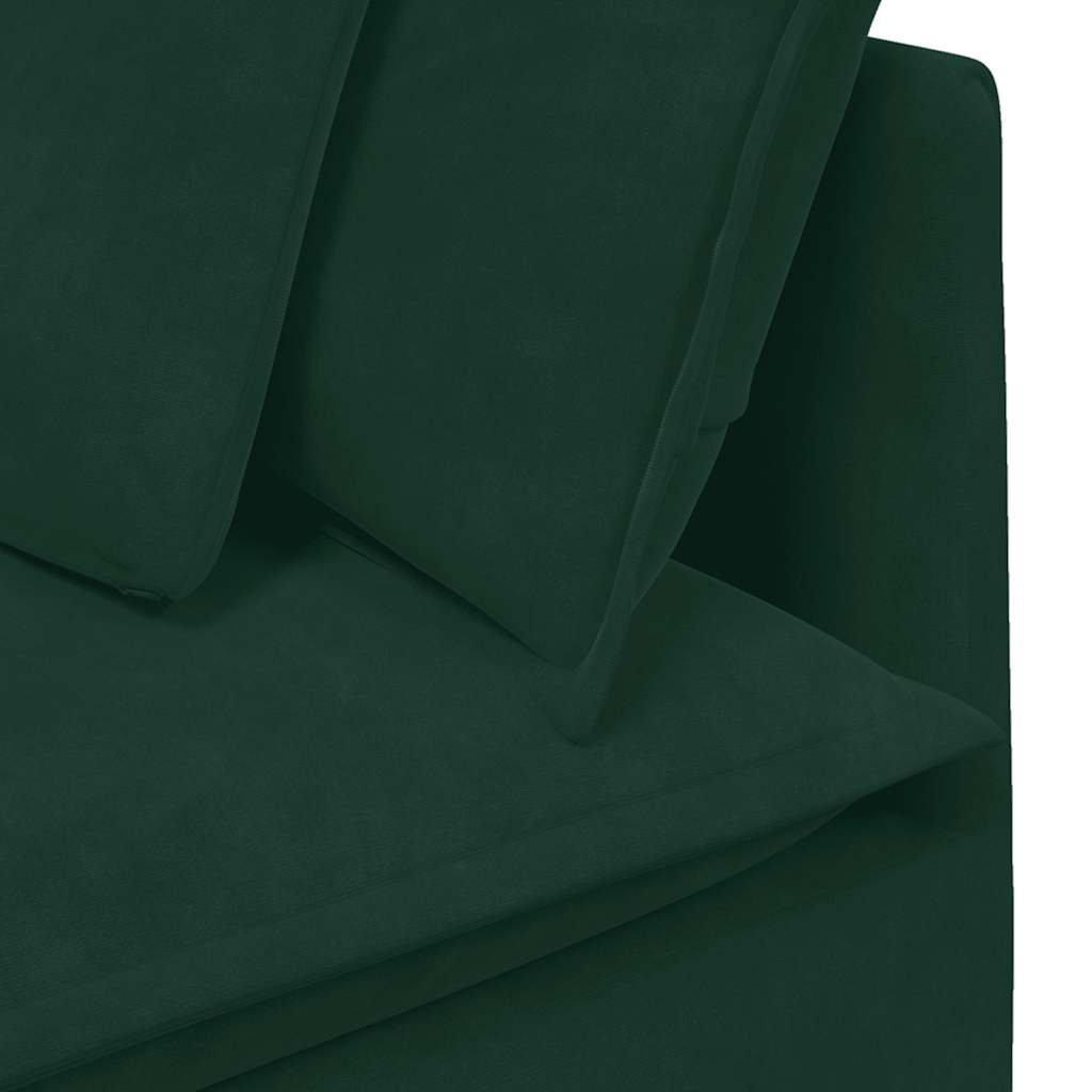 vidaXL Sofa modułowa z poduszkami aksamitna ciemnozielona