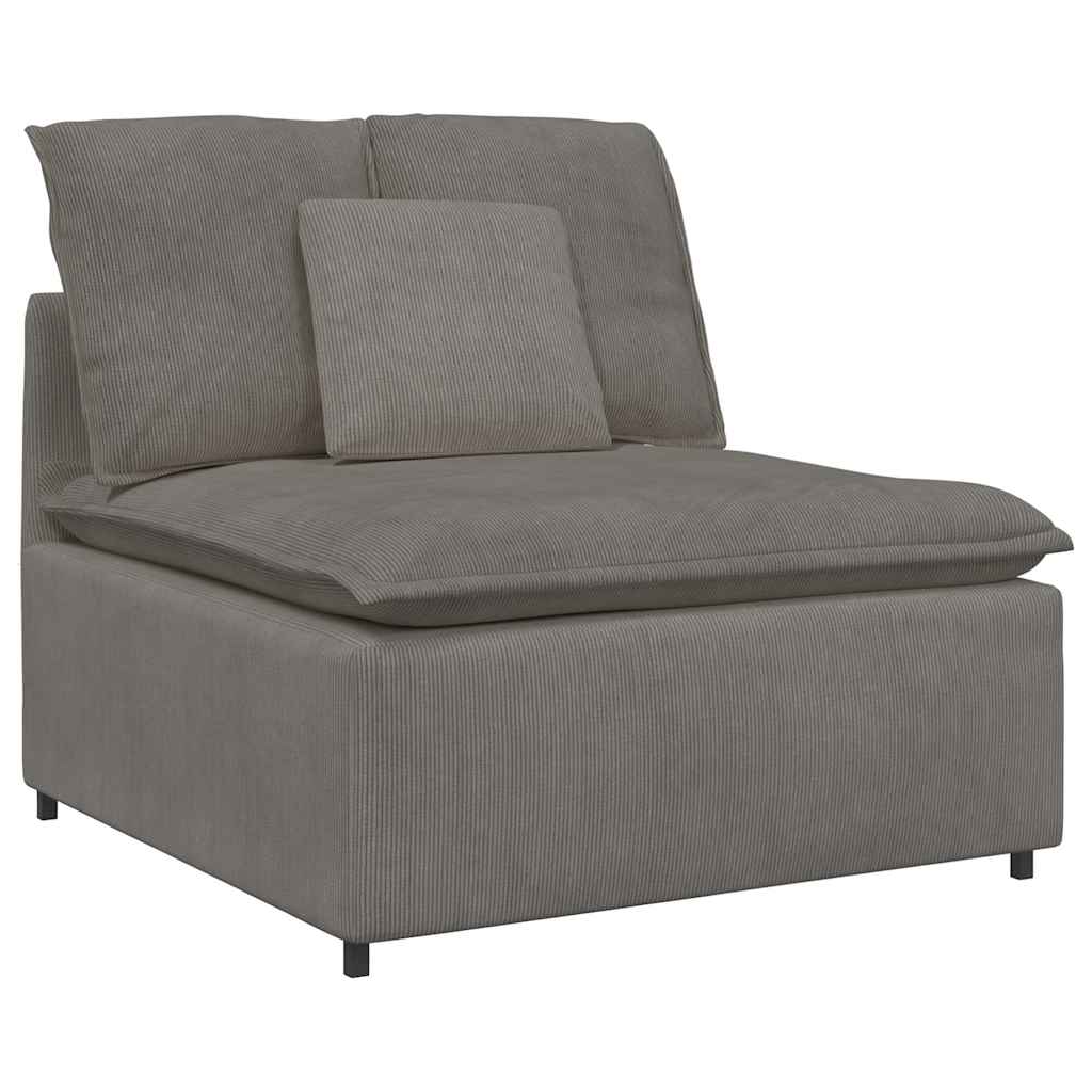 vidaXL Sofa modułowa z poduszkami Tkanina sztruksowa Jasnoszara