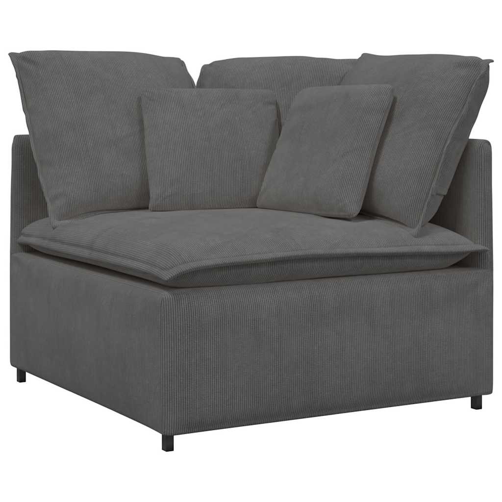 vidaXL Sofa modułowa z poduszkami Tkanina sztruksowa Ciemnoszara