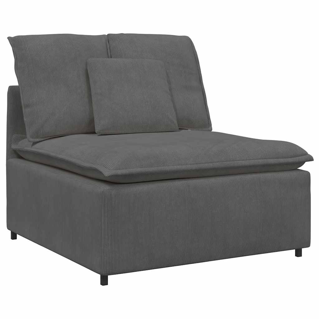 vidaXL Sofa modułowa z poduszkami Tkanina sztruksowa Ciemnoszara