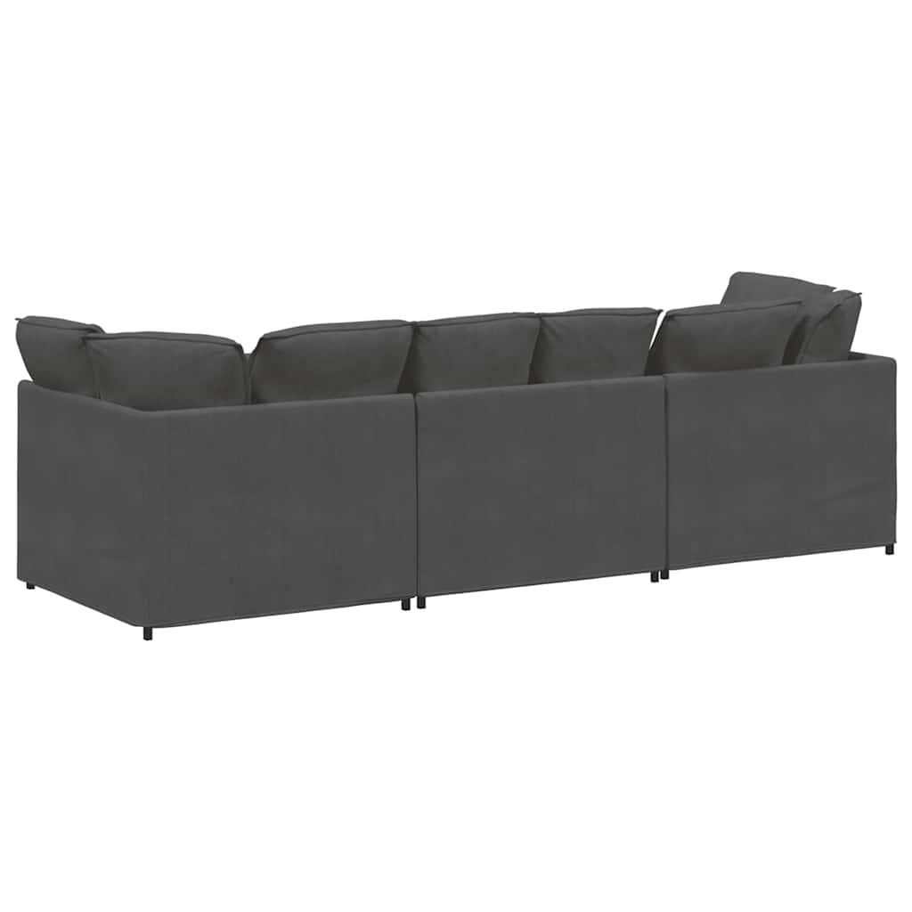vidaXL Sofa modułowa z poduszkami Tkanina sztruksowa Ciemnoszara
