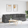 vidaXL Sofa modułowa z poduszkami Tkanina sztruksowa Ciemnoszara