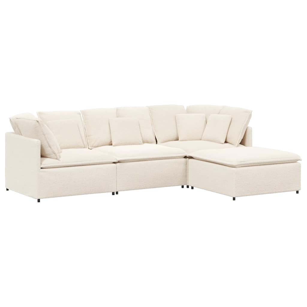vidaXL Sofa modułowa z podnóżkiem i poduszkami Tkanina przypominająca