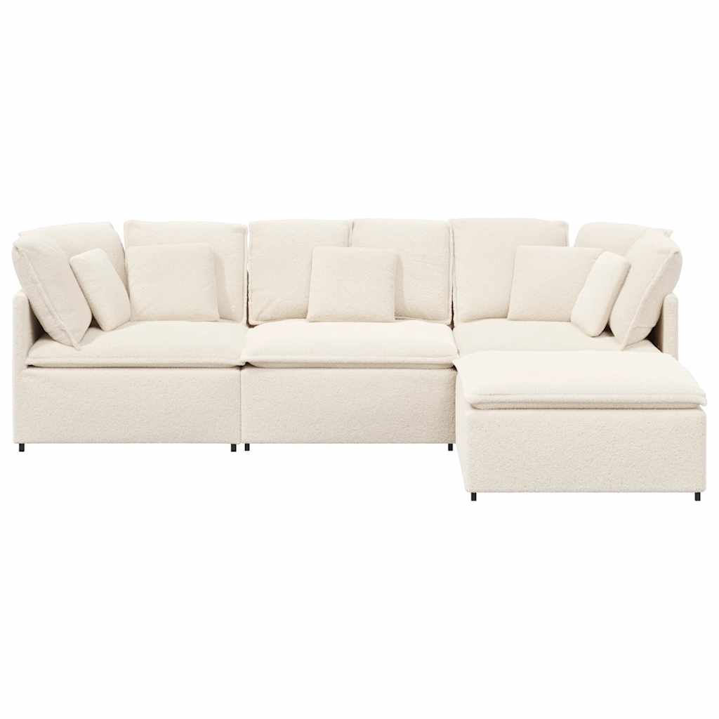 vidaXL Sofa modułowa z podnóżkiem i poduszkami Tkanina przypominająca