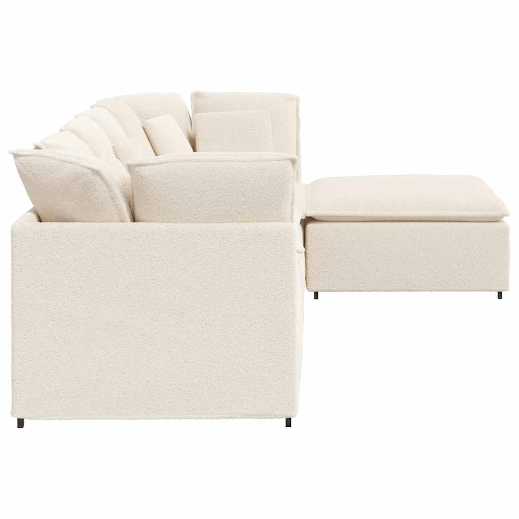 vidaXL Sofa modułowa z podnóżkiem i poduszkami Tkanina przypominająca