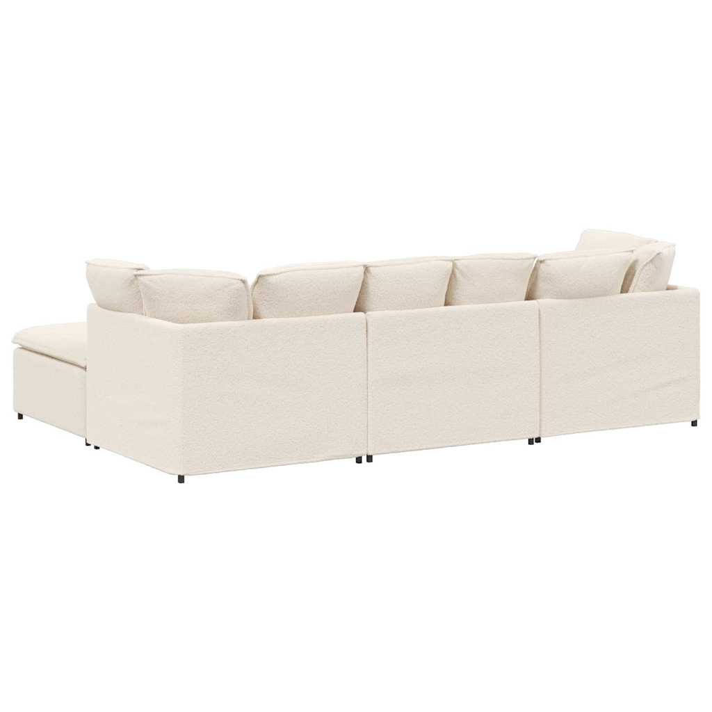 vidaXL Sofa modułowa z podnóżkiem i poduszkami Tkanina przypominająca