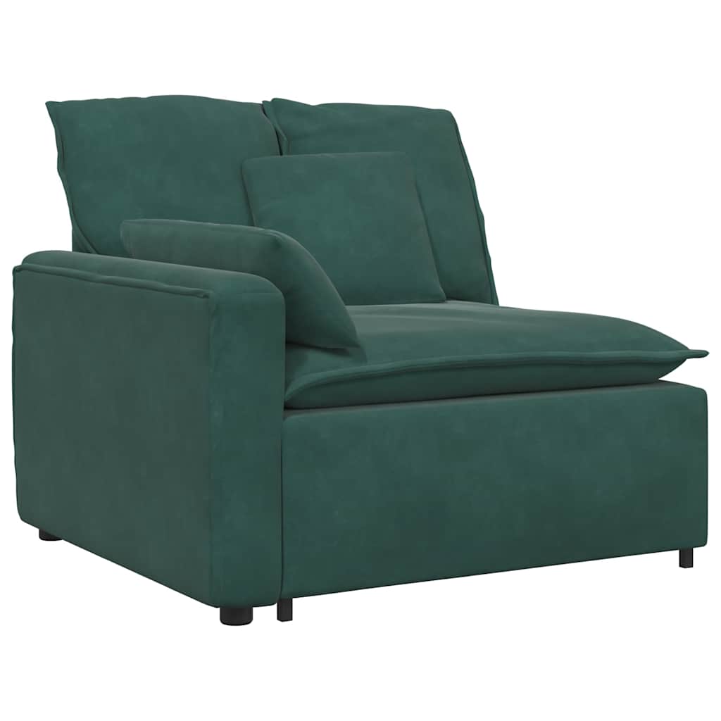 vidaXL Sofa modułowa z poduszkami aksamitna ciemnozielona