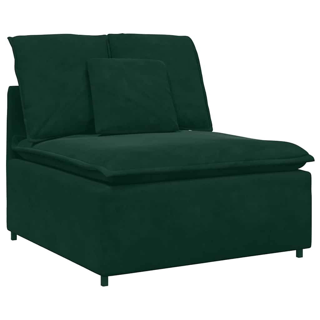 vidaXL Sofa modułowa z poduszkami aksamitna ciemnozielona