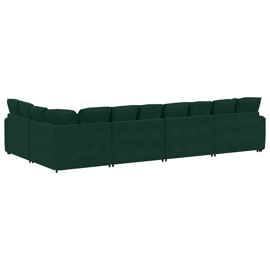 vidaXL Sofa modułowa z poduszkami aksamitna ciemnozielona