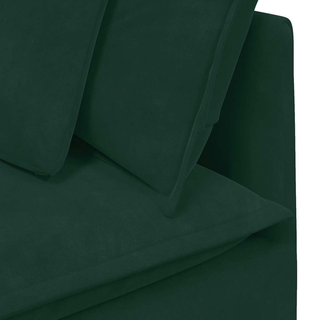 vidaXL Sofa modułowa z poduszkami aksamitna ciemnozielona