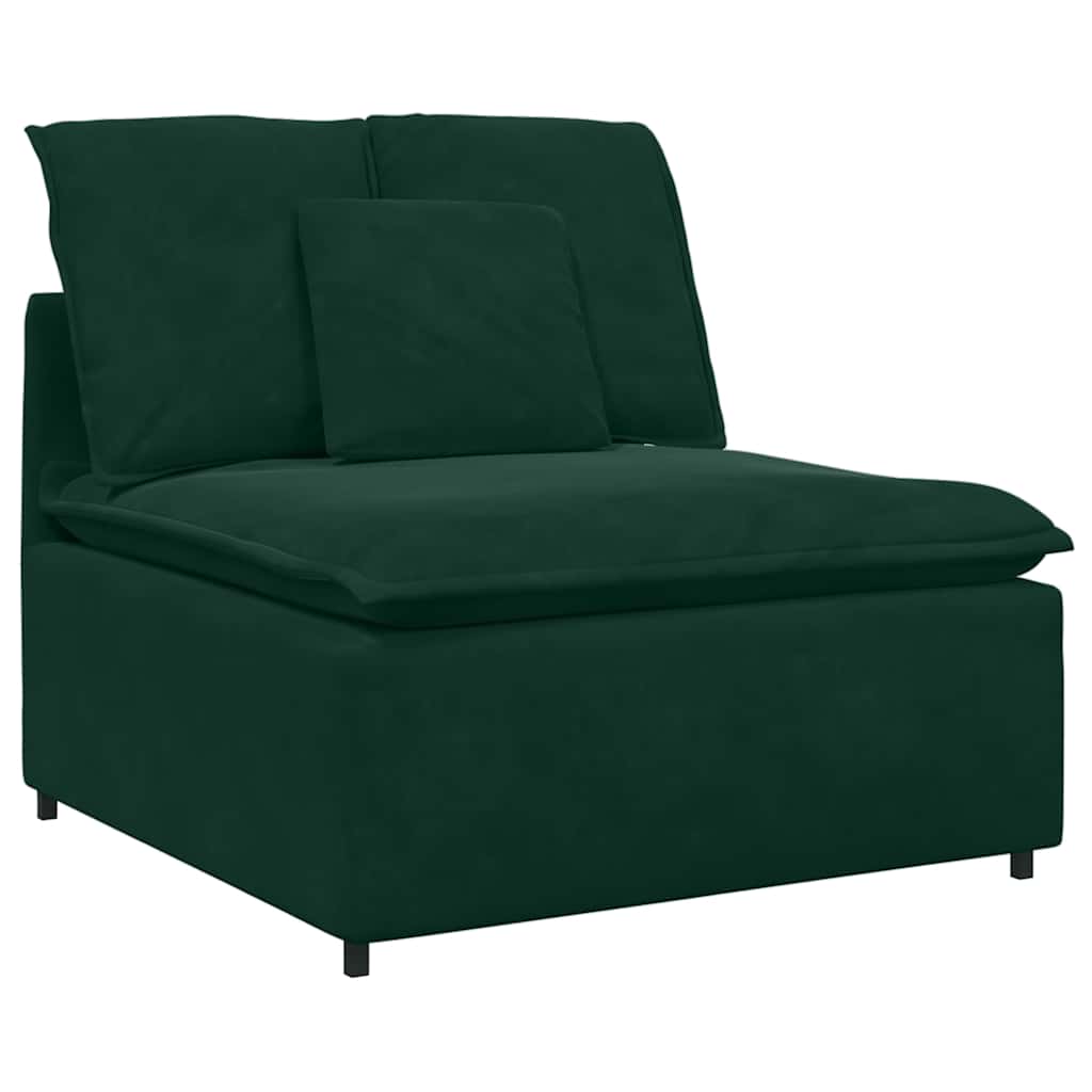 vidaXL Sofa modułowa z poduszkami aksamitna ciemnozielona
