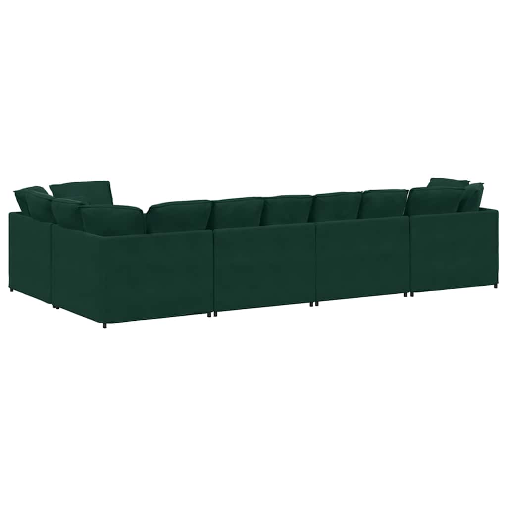 vidaXL Sofa modułowa z poduszkami aksamitna ciemnozielona