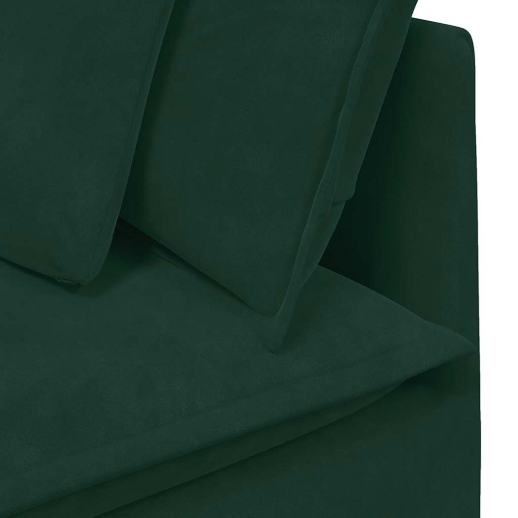 vidaXL Sofa modułowa z poduszkami aksamitna ciemnozielona