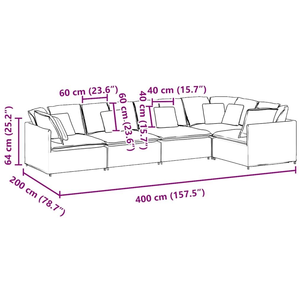 vidaXL Sofa modułowa z poduszkami aksamitna ciemnozielona