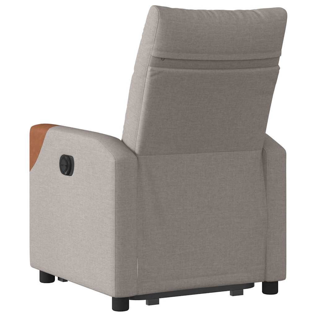 vidaXL Podnoszony fotel rozkładany, elektryczny, kolor taupe, tkanina