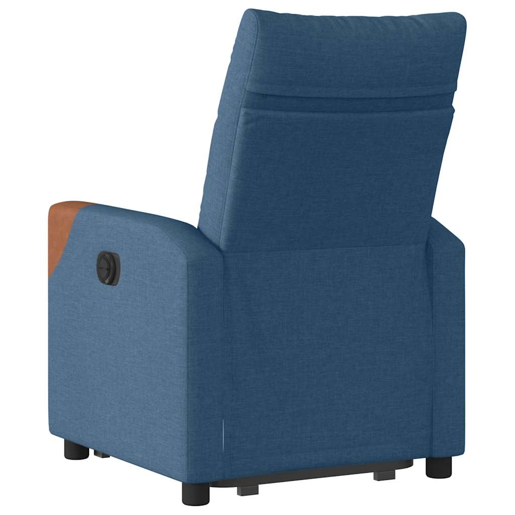 vidaXL Podnoszony fotel rozkładany, elektryczny, niebieski, tkanina