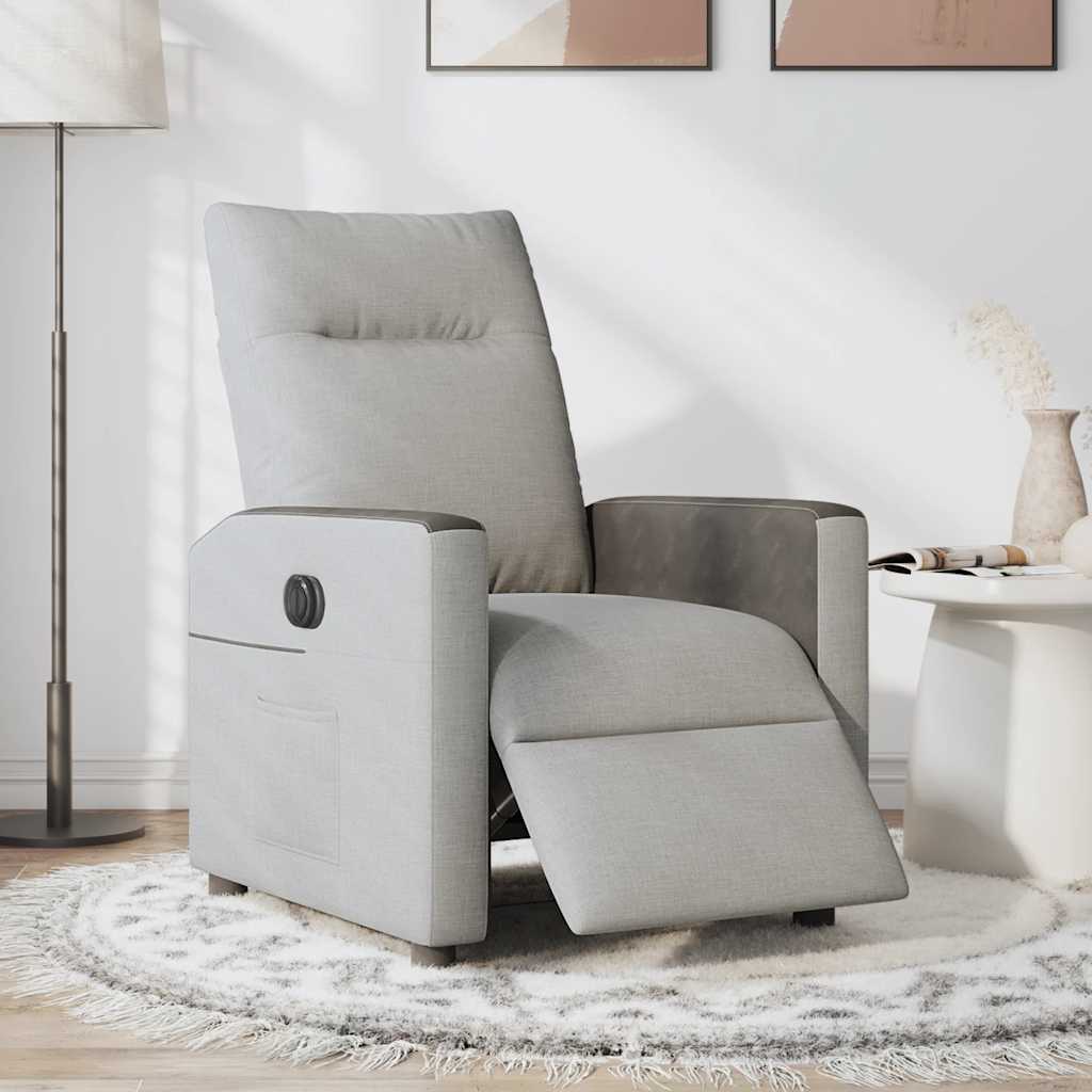 vidaXL Elektryczny fotel rozkładany Cloud Grey Fabric