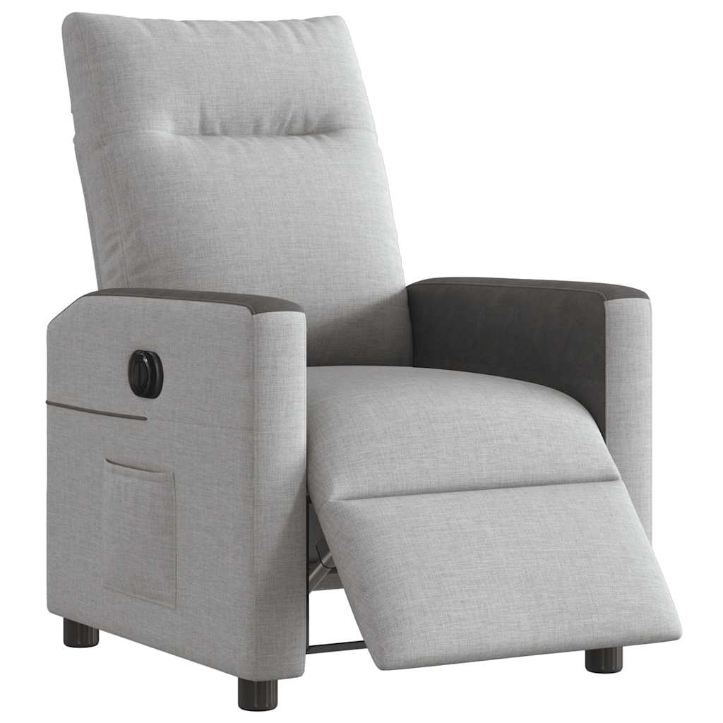 vidaXL Elektryczny fotel rozkładany Cloud Grey Fabric