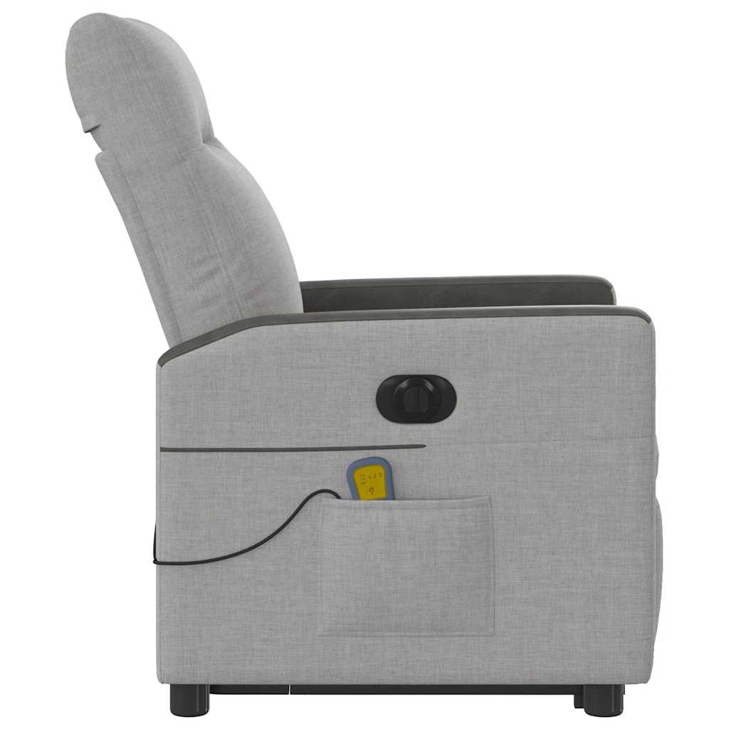 vidaXL Podnoszony fotel masujący, elektryczny, rozkładany, szary