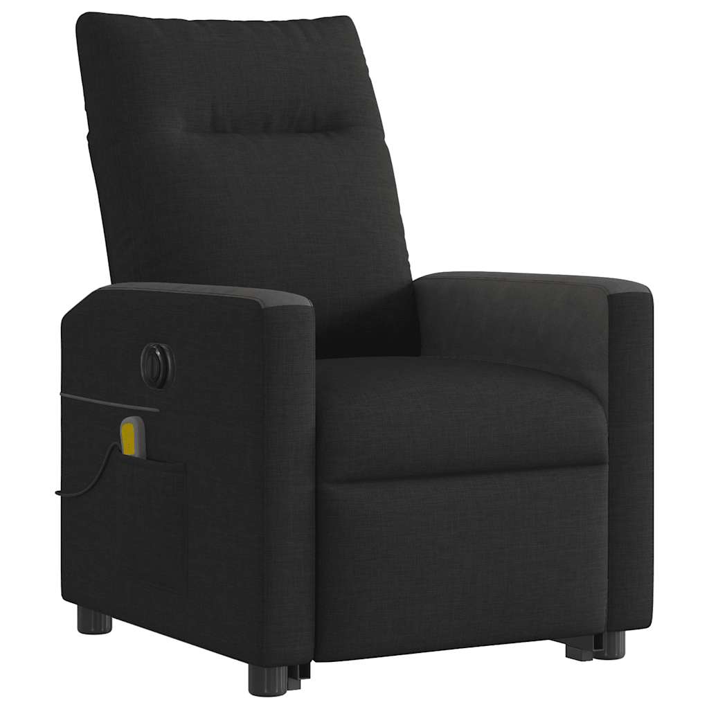 vidaXL Podnoszony fotel masujący, elektryczny, rozkładany, czarny