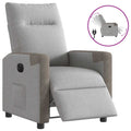 vidaXL Elektryczny fotel rozkładany Cloud Grey Fabric
