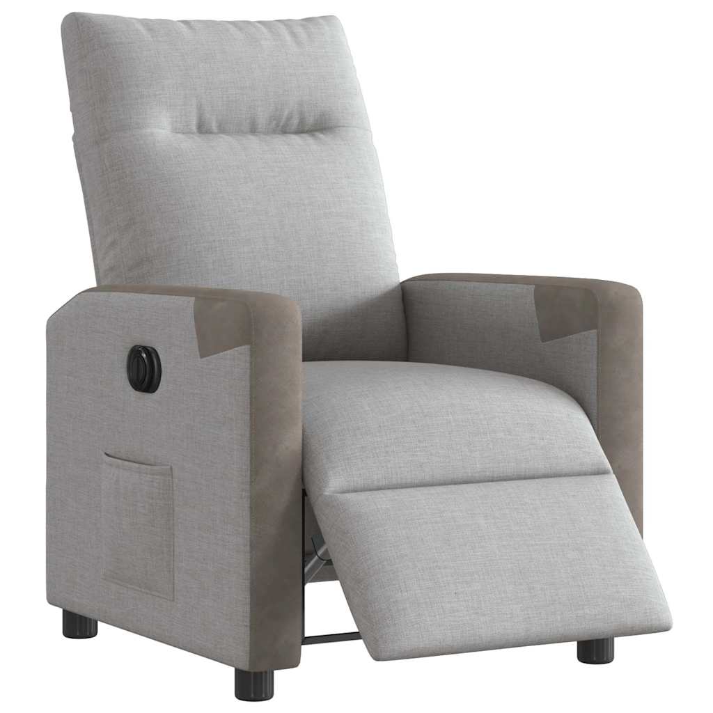 vidaXL Elektryczny fotel rozkładany Cloud Grey Fabric