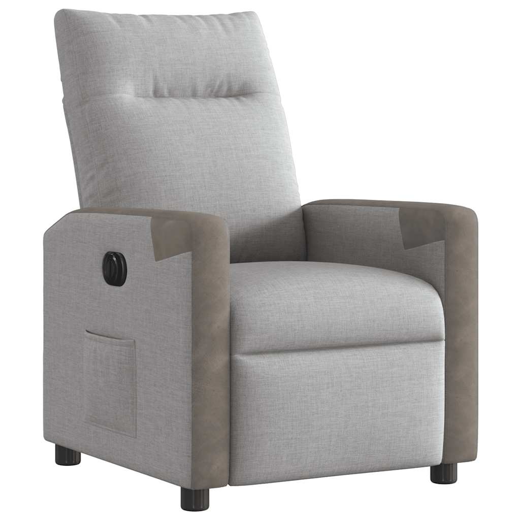 vidaXL Elektryczny fotel rozkładany Cloud Grey Fabric