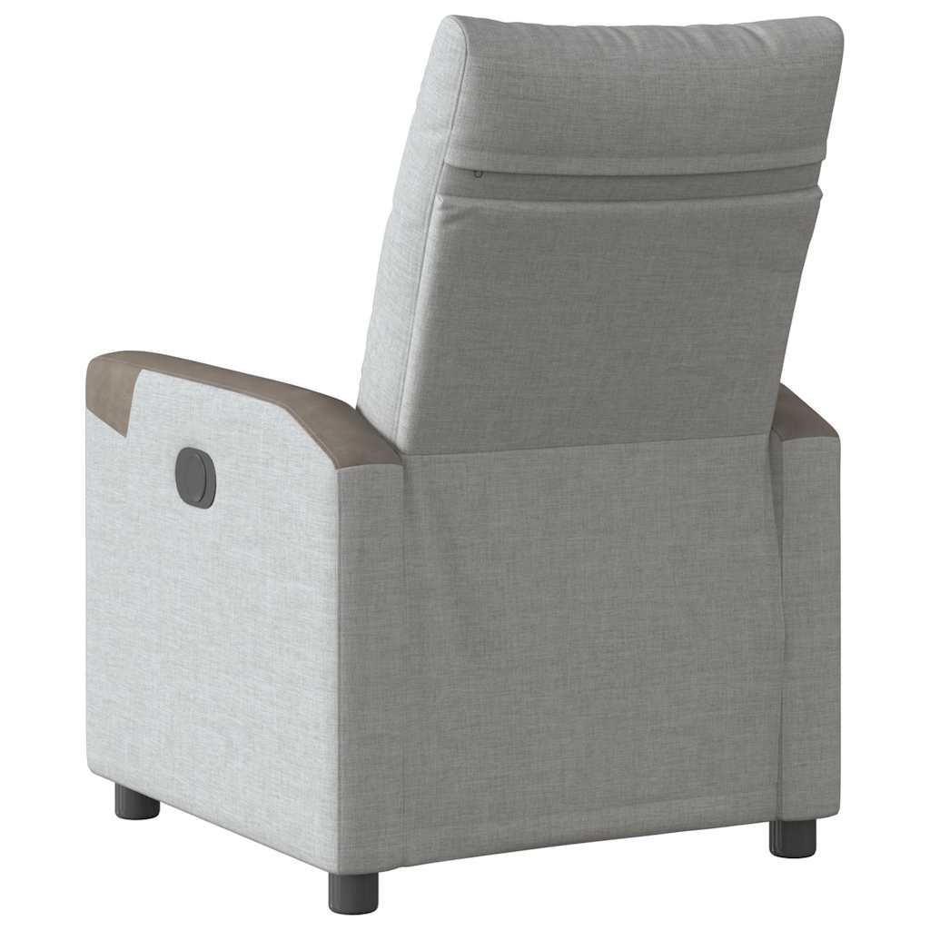 vidaXL Elektryczny fotel rozkładany Cloud Grey Fabric