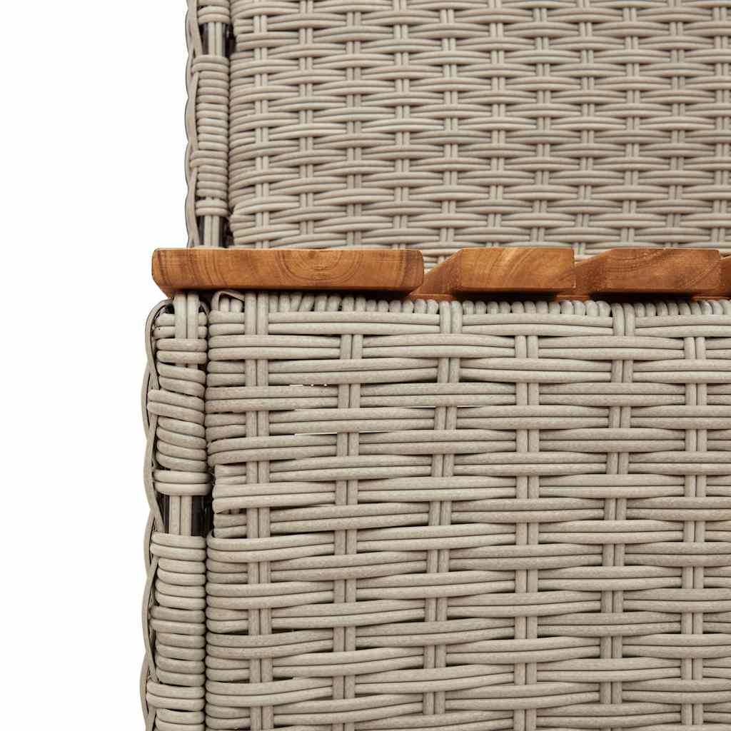 vidaXL Stopień do wanny z hydromasażem Jasnoszary rattan PE i akacja