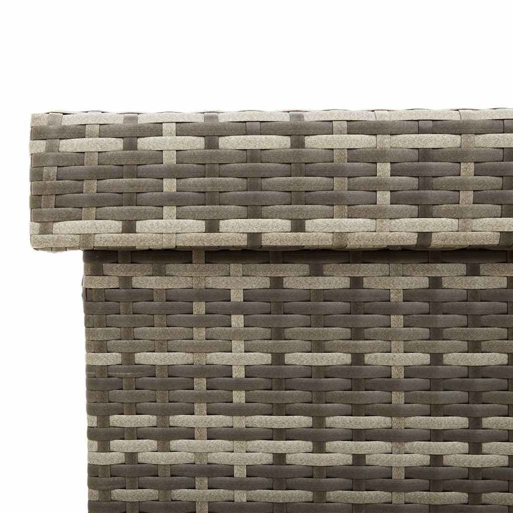vidaXL Skrzynia ogrodowa z kółkami, szara, 110x55x73 cm, polirattan