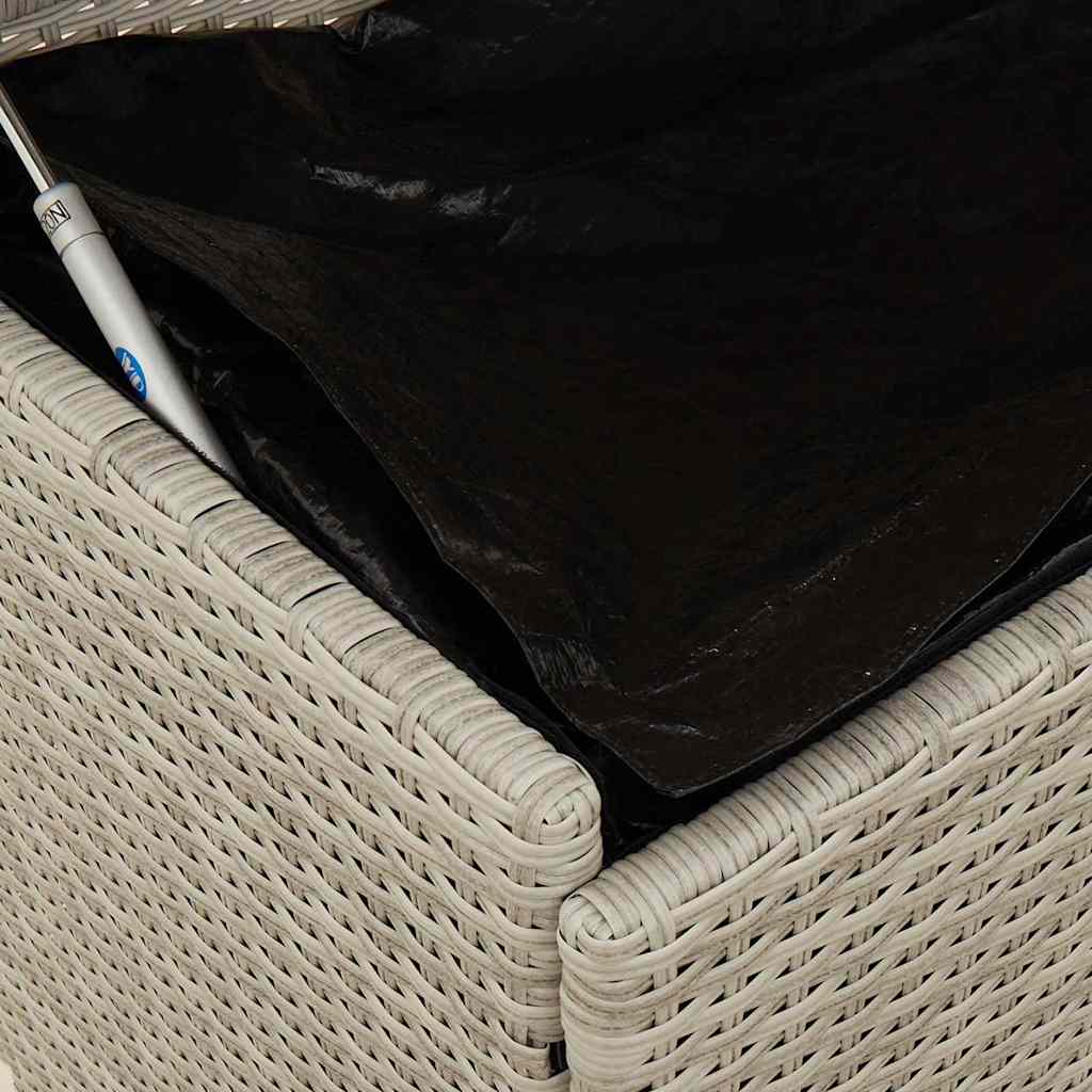 vidaXL Skrzynia ogrodowa z kółkami, szara, 110x55x73 cm, polirattan