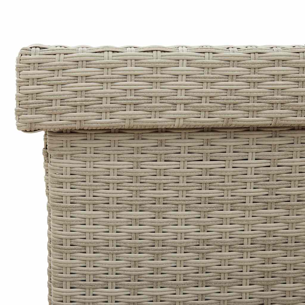vidaXL Skrzynia ogrodowa z kółkami, szara, 110x55x73 cm, polirattan