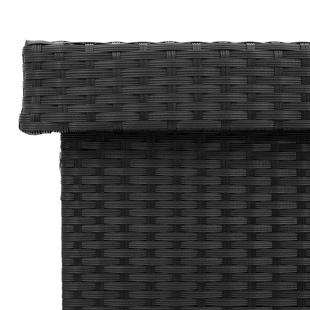 vidaXL Skrzynia ogrodowa z kółkami, czarna, 160x55x75 cm, polirattan