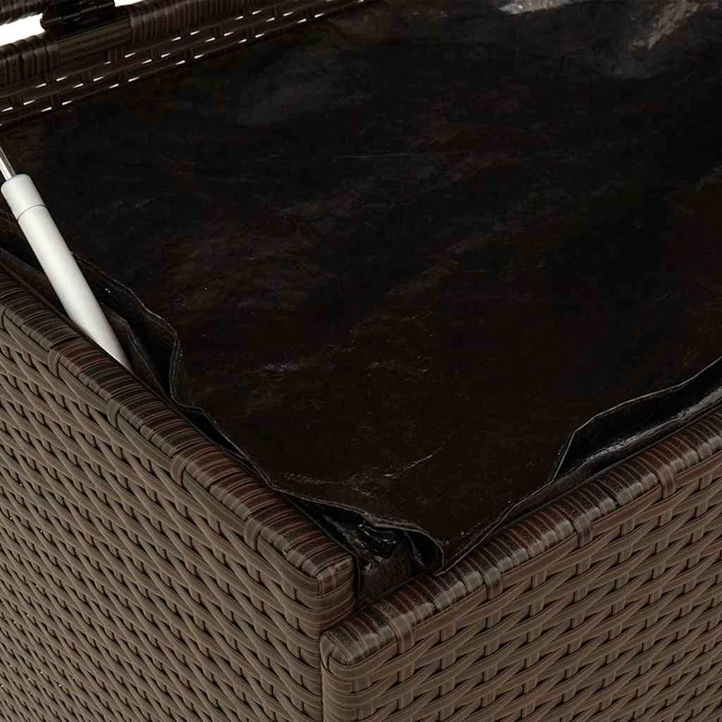 vidaXL Skrzynia ogrodowa z kółkami, brązowa,160x55x75 cm, polirattan
