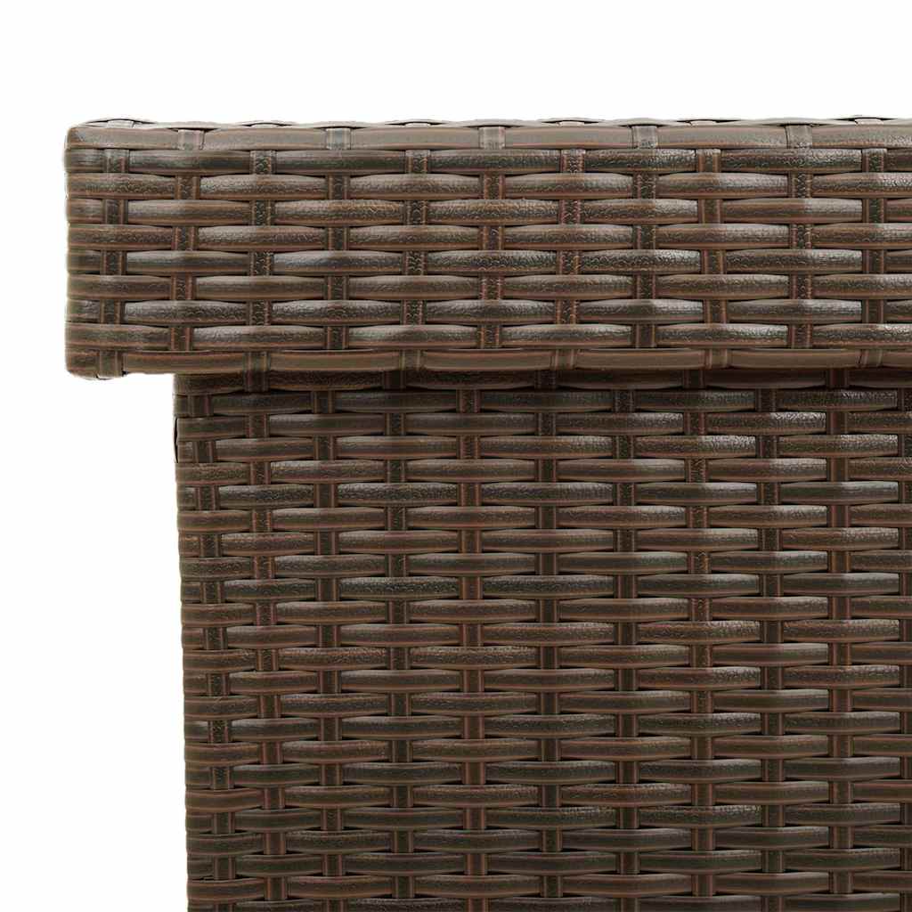 vidaXL Skrzynia ogrodowa z kółkami, brązowa,160x55x75 cm, polirattan