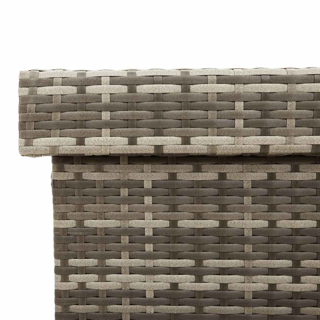 vidaXL Skrzynia ogrodowa z kółkami, szara, 160x55x75 cm, polirattan