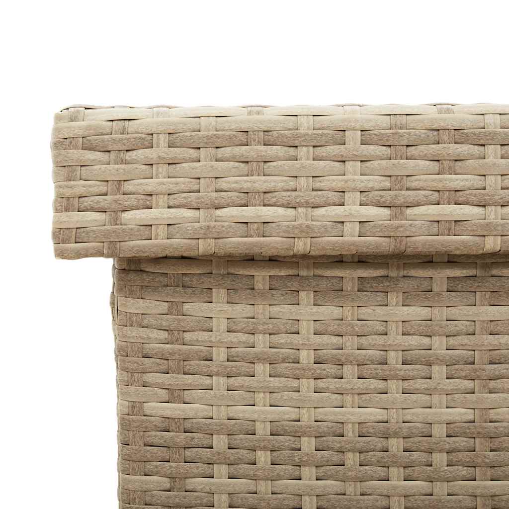 vidaXL Skrzynia ogrodowa z kółkami beżowa 160x55x75 cm polirattan