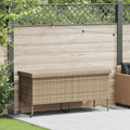 vidaXL Skrzynia ogrodowa z kółkami beżowa 160x55x75 cm polirattan
