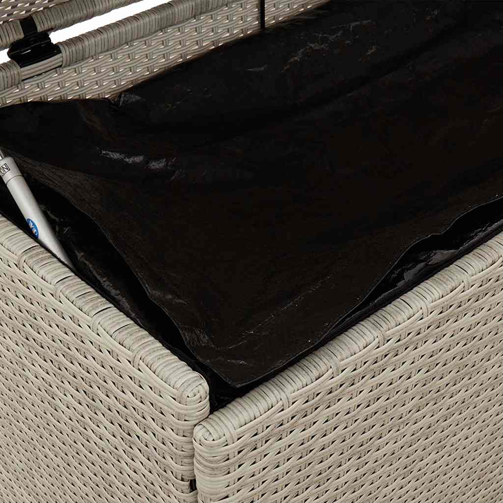 vidaXL Skrzynia ogrodowa z kółkami, szara, 160x55x75 cm, polirattan
